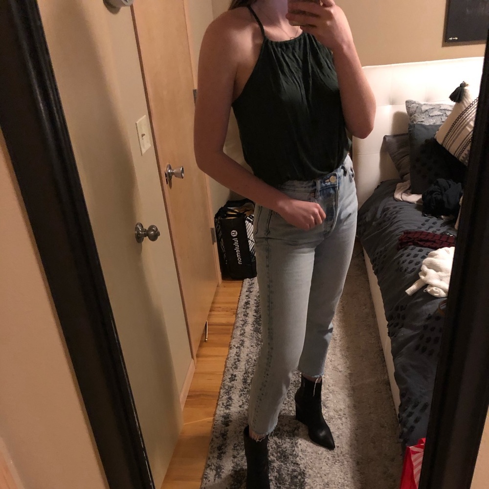 Olive green tank top